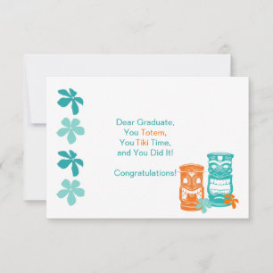 Carte Tiki Totem Graduation Salutation