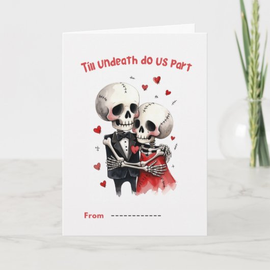 Carte Till Undeath Do Us Part Skeleton Couple Valentine  (Devant)