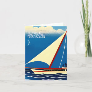 Carte Tillykke med fødselsdagen, anniversaire heureux au