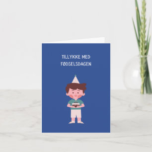Carte Tillykke med fødselsdagen, anniversaire heureux au