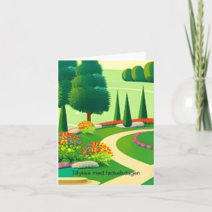 Carte Tillykke med fødselsdagen, anniversaire heureux au