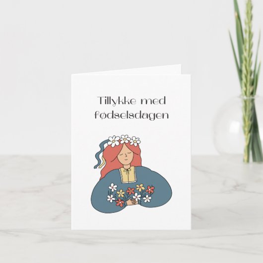 Carte Tillykke med fødselsdagen, anniversaire heureux au (Devant)