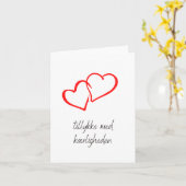 Carte Tillykke med kæ rligheden, mariage danois (Fleur jaune)