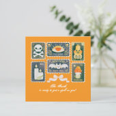 Carte Timbre Citrouille de saison Éffrayante Halloween R (Debout devant)