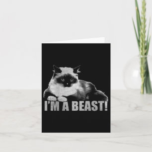 Carte Timbre de chat graphique branché Je suis une bête