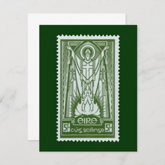 Carte Timbre de la poste irlandaise St. Patrick (Devant / Derrière)