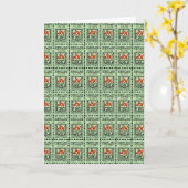 Carte Timbres nostalgiques verts (Fleur jaune)