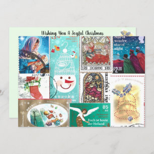 Carte Timbres personnalisés en pot de Noël