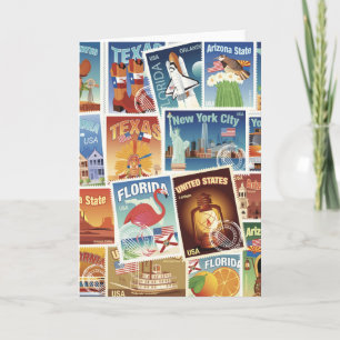 Carte Timbres-poste des Etats-Unis
