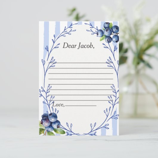 Carte Time Capsule Poem Blueberry Réponse (Debout devant)