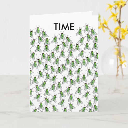 Carte Time Flies (Fleur jaune)