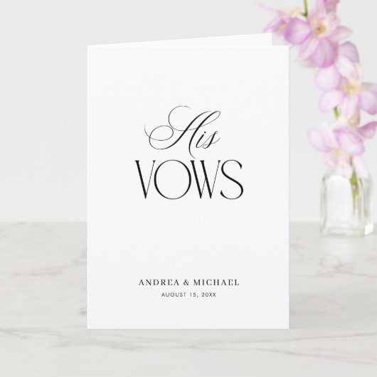Carte Timeless Luxe Script Elegant His Wedding Vows (Orchidée)