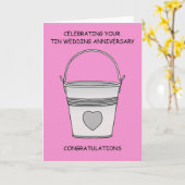 Carte Tin Mariage Anniversaire 10 ans Félicitations (Fleur jaune)