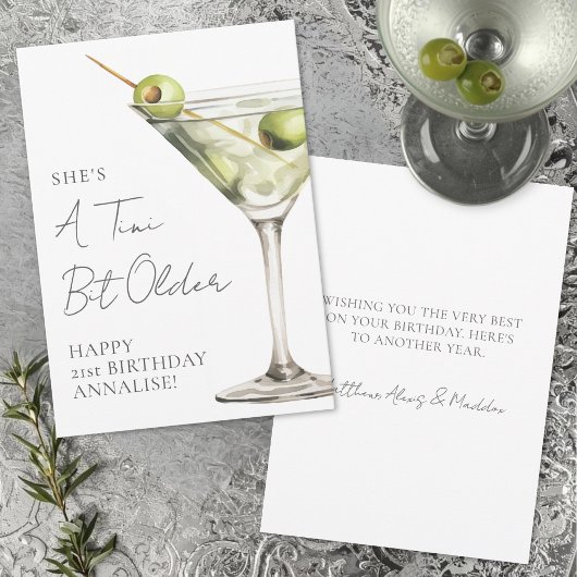 Carte Tini Bit Older Martini Happy Birthday
