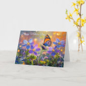 Carte Tiny Butterfly On Wildflowers Mother's Day (Fleur jaune)