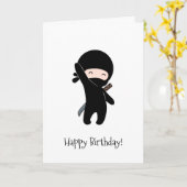 Carte Tiny Happy Ninja Anniversaire (Fleur jaune)