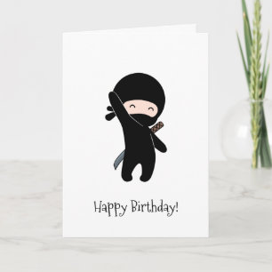 Carte Tiny Happy Ninja Anniversaire