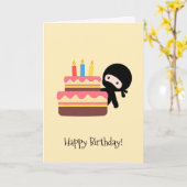 Carte Tiny Ninja Derrière le gâteau d'anniversaire Jaune (Fleur jaune)