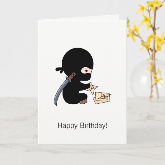 Carte Tiny Ninja Fabriquer l'Origami Papier étoile Anniv (Fleur jaune)