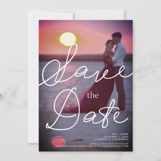 Carte Tipografía moderna con imagen romántica de pareja (Devant)