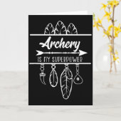 Carte Tir à l'arc est ma superpuissance Arc Flèche (Fleur jaune)