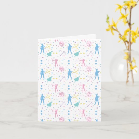 Carte Tir à l'arc féminin - Archer Bow Arrow (Fleur jaune)