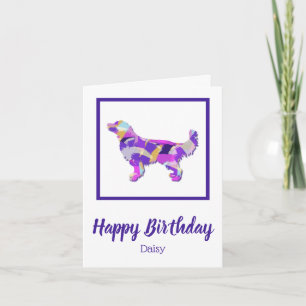 Carte Tirage de chien Retriever doré PPY&B Anniversaire