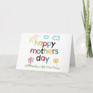 Carte tirée à la main pour la fête des mères