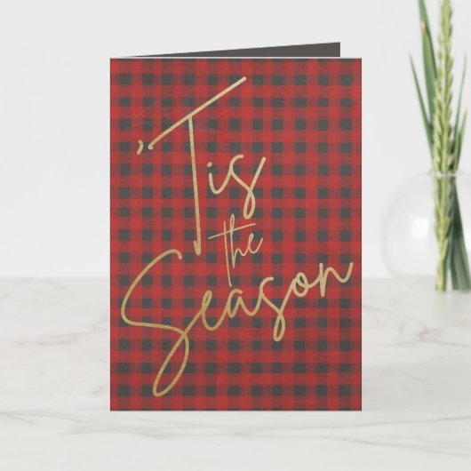 Carte 'Tis Season Buffalo Plaid Holiday (Devant)
