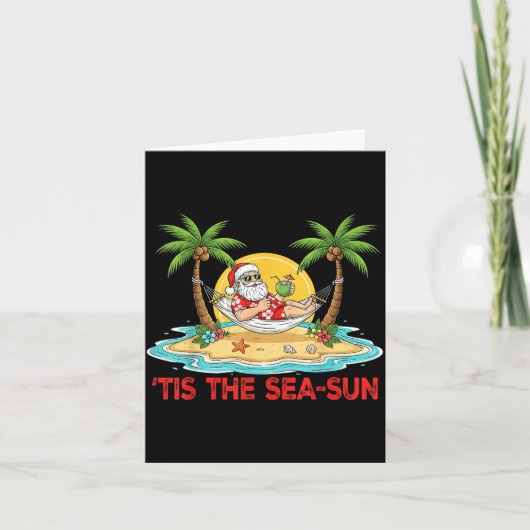 Carte Tis The Sea-sun Santa Beach Vibes Christmas In Jul (Devant)