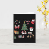 Carte Tis The Season Christmas Tree Santa Claus Baking C (Fleur jaune)