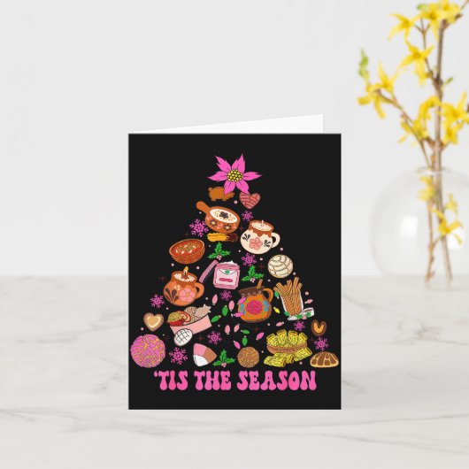 Carte Tis The Season Mexican Christmas Tree Tamales Pan (Fleur jaune)