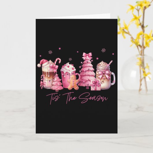 Carte Tis The Season Nk Christmas Coffee C Latte Drink O (Fleur jaune)