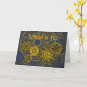 Carte tissée de rouages (Fleur jaune)