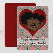 Carte Tissu de boue ethnique Saint-Valentin à la fille (Devant / Derrière)