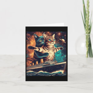 Carte Titanic Cats Funny Tee
