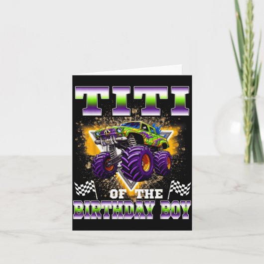 Carte Titi Of The Birthday Boy Monster Truck Birthday Fa (Devant)