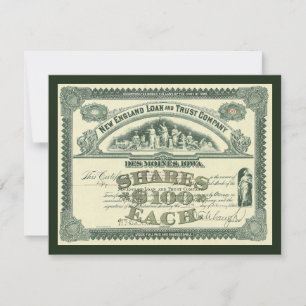 Carte Titre de capital ancien Finance d'entreprise