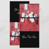 Carte TITULAIRE DE LETTRE EN BOIS MONOGRAM noir rouge bl (Devant / Derrière)