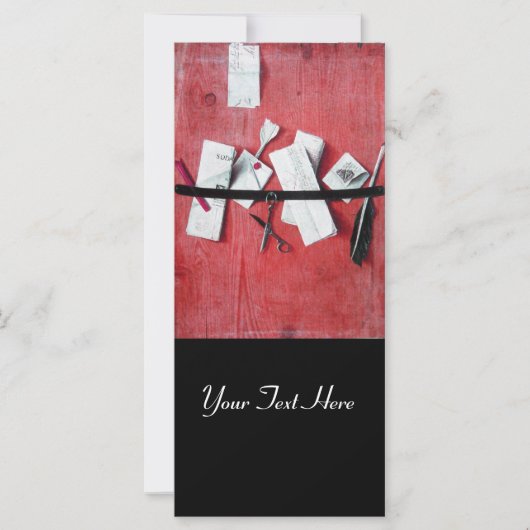 Carte TITULAIRE DE LETTRE EN BOIS MONOGRAM noir rouge bl (Devant)