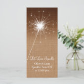 Carte Titulaire Ombre Burlap Sparkler (Debout devant)