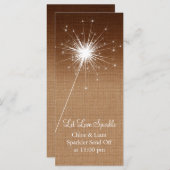 Carte Titulaire Ombre Burlap Sparkler (Devant / Derrière)