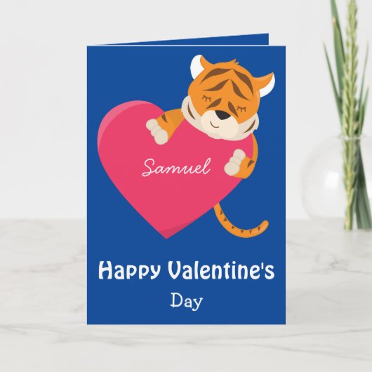 Carte To a son on Valentine's Day Tiger (Devant)