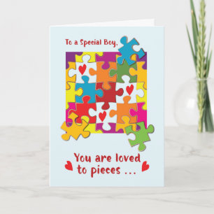 Carte To a Special Boy Valentine Puzzle Love to Pieces