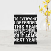 Carte To Everyone I Offended This Year Funny Sarcastic H (Fleur jaune)