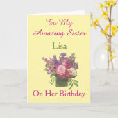 CARTE TO MY AMAZING SISTER BIRTHDAY CARD (Fleur jaune)