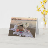 CARTE **TO MY BEAUTIFUL SISTER** A ROSE CARD (Fleur jaune)