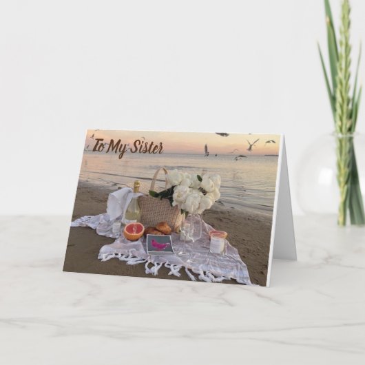 CARTE **TO MY BEAUTIFUL SISTER** A ROSE CARD (Devant)