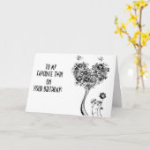 CARTE TO MY FAVORITE ***TWIN*** ON YOUR BIRTHDAY (Fleur jaune)