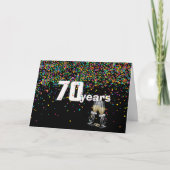 Carte Toast au 70e anniversaire de confetti (Devant)